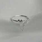 1pc Minimalist Luxury Style Heart Shaped Cubic Zirconia Chain Ring